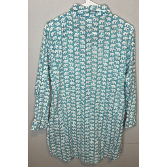 Pax Philomena Elephant Nightgown Small Blue Pockets - Picture 2 of 7